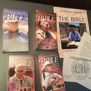 Charlton Heston Presents the Bible VHS TAPEs NEW SEALED 1997